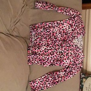 Pink and black blouse